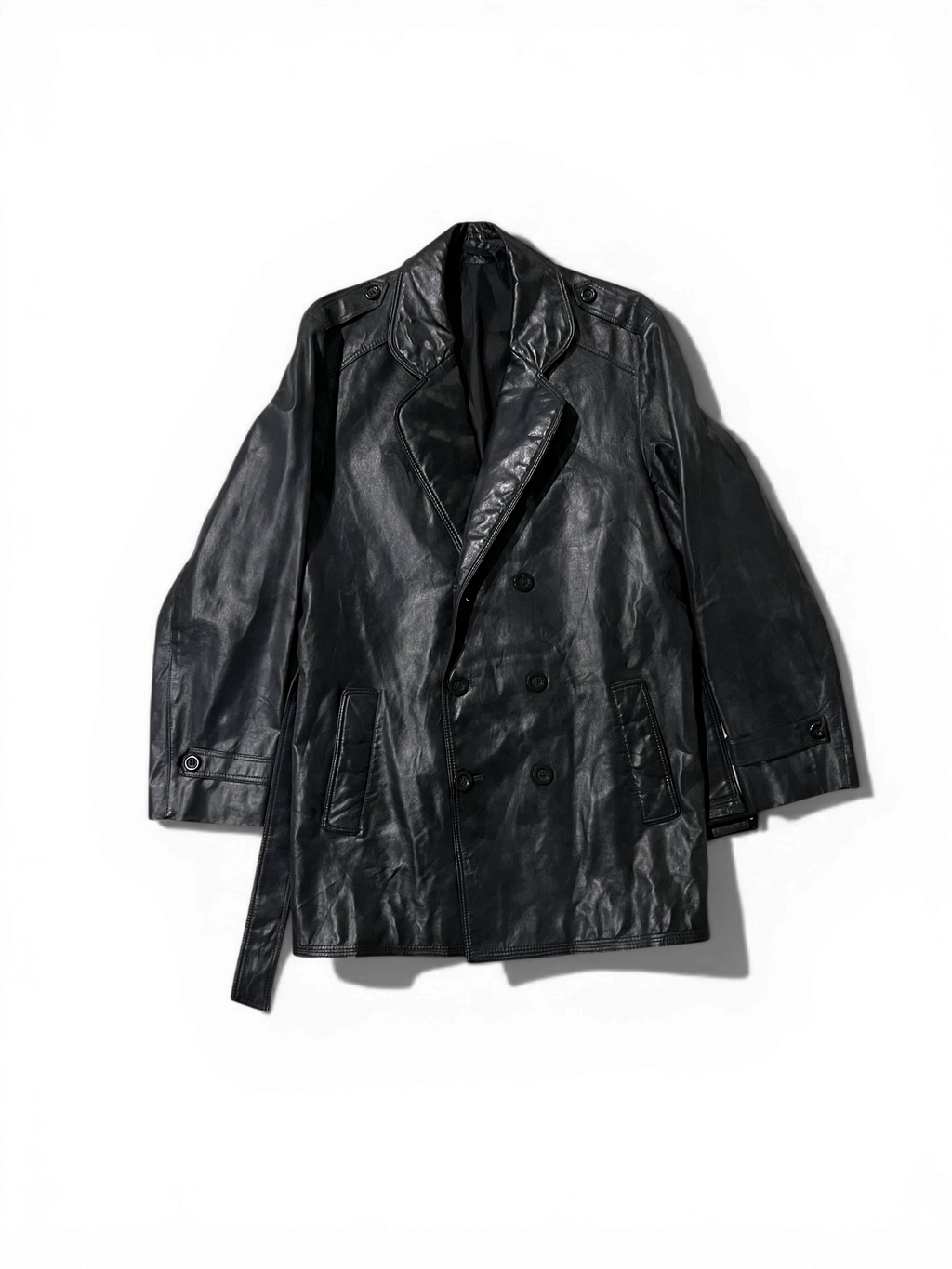 Vintage Long Leather Blazer