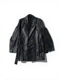 Vintage Long Leather Blazer