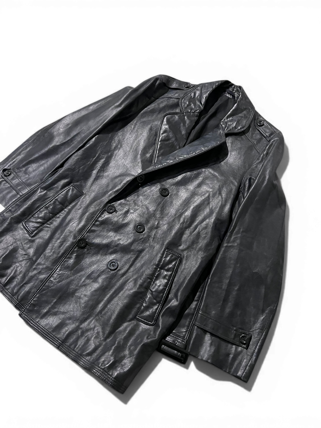 Vintage Long Leather Blazer